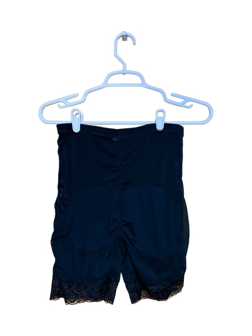 🖤 Sculpting High-Waist Lace Trim Bike Shorts | Snatched Fit | Medium 🖤Booty Pads
